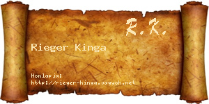 Rieger Kinga névjegykártya
